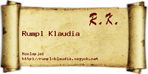 Rumpl Klaudia névjegykártya